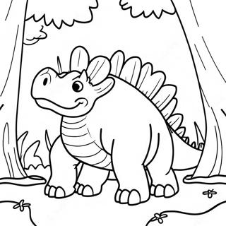 Halaman Mewarna Stegosaurus Di Hutan Jurassic Park 59588 13064