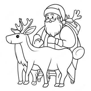 Santa Dengan Rusa Gambar Mewarna 59855-13113