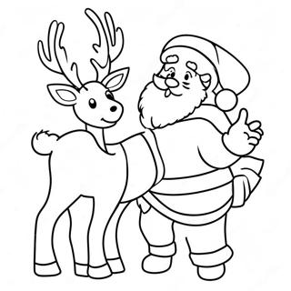 Santa Dengan Rusa Gambar Mewarna 59855-13114