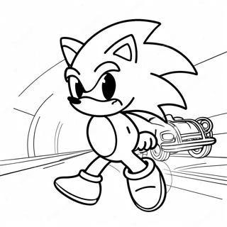 Halaman Mewarna Sonic Dalam Perlumbaan 5 442