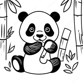 Panda Comel Makan Buluh Gambar Mewarna 60042-13151