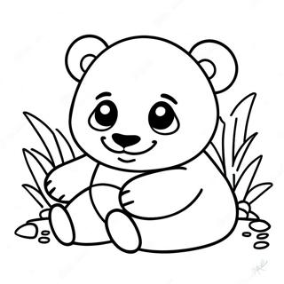 Panda Kecil Bermain Gambar Mewarna 60043-13154