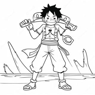 Luffy Dalam Pakaian Lanun Gambar Mewarna 60853-13349