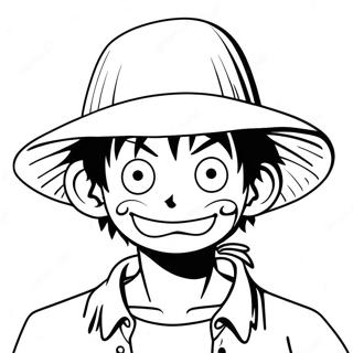 Luffy Dengan Topi Jerami Gambar Mewarna 60854-13355