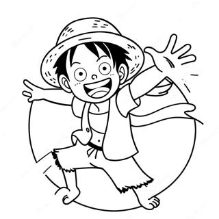 Luffy Dalam Pose Aksi Halaman Mewarna 60857-13368