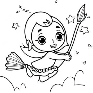 Halaman Mewarna Kiki Terbang Dengan Penyapu 62142-13699