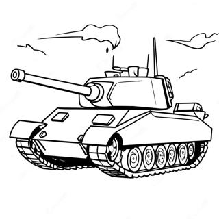 Halaman Mewarna Tank Tentera Dalam Aksi 62220 13707