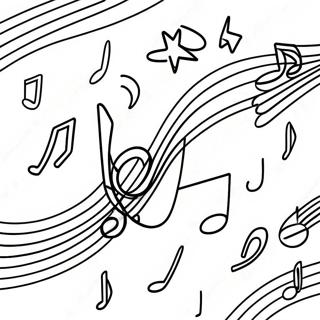 Halaman Mewarna Nota Muzik Dan Bintang 62323 13742