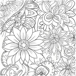 Halaman Mewarna Corak Bunga Boho 62699-13853