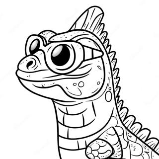 Iguana Memakai Kacamata Hitam Halaman Mewarna 63702 14141