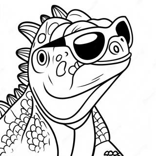 Iguana Memakai Kacamata Hitam Halaman Mewarna 63702 14142