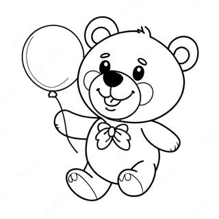 Halaman Mewarna Teddy Bear Gembira Memegang Belon 64444-13293
