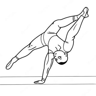 Halaman Mewarna Gimnastik Fleksibel Melakukan Belah 64535-13630