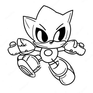 Halaman Mewarna Metal Sonic Terbang Tinggi 64704 13831