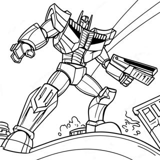 Halaman Mewarna Adegan Pertempuran Megatron 65267-14277