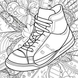 Halaman Mewarna Kasut Sneaker Retro 65448 14317