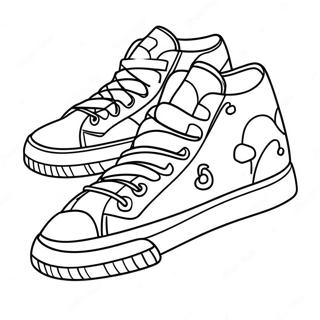 Halaman Mewarna Kasut Sneaker Retro 65448 14320