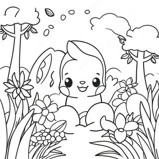 Gambar Mewarna Taman Musim Bunga Yang Ceria 655 1634