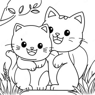 Gambar Mewarna Kucing Kecil Yang Ceria Di Musim Bunga 657 1597