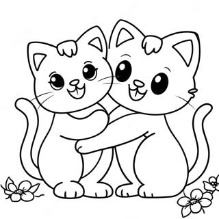 Gambar Mewarna Kucing Kecil Yang Ceria Di Musim Bunga 657 1598