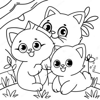 Gambar Mewarna Kucing Kecil Yang Ceria Di Musim Bunga 657 1599