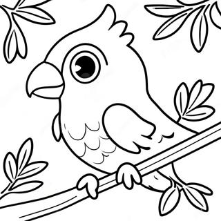 Halaman Mewarna Burung Kakak Tua Berwarna Warni Di Dahan 66271 14502