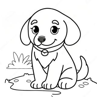 Halaman Mewarna Anak Anjing Golden Retriever Yang Comel 67433 14754