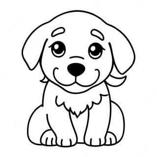 Halaman Mewarna Anak Anjing Golden Retriever Yang Comel 67433 14756