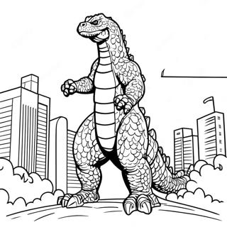 Halaman Mewarna Shin Godzilla Di Bandar 67805-14833