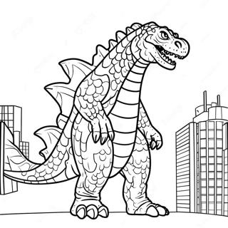 Halaman Mewarna Shin Godzilla Di Bandar 67805-14836