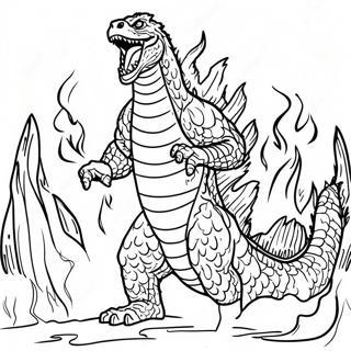 Halaman Mewarna Shin Godzilla Dengan Api 67806-14837