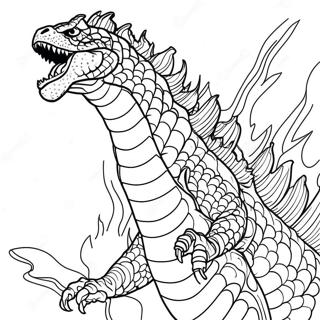 Halaman Mewarna Shin Godzilla Dengan Api 67806-14838