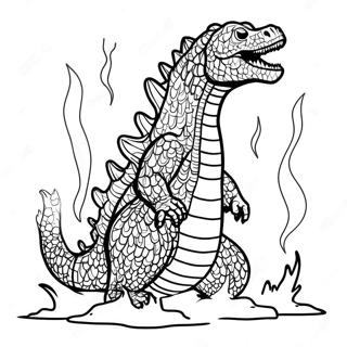 Halaman Mewarna Shin Godzilla Dengan Api 67806-14839