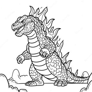 Halaman Mewarna Shin Godzilla Dengan Api 67806-14840