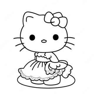 Halaman Mewarna Hello Kitty Dalam Pakaian 68231 14933