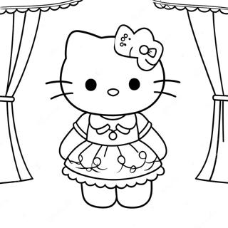 Halaman Mewarna Hello Kitty Dalam Pakaian 68231 14934