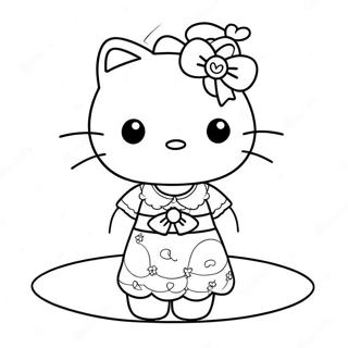 Halaman Mewarna Hello Kitty Dalam Pakaian 68231 14935