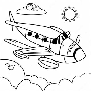 Halaman Mewarna Pesawat Terbang Berwarna Warni 68317-14951