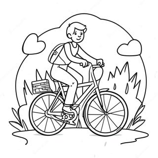 Halaman Mewarna Pengembaraan Berbasikal 68320 14962