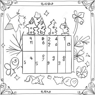 Halaman Mewarna Kalendar Advent Meriah 69960 15316