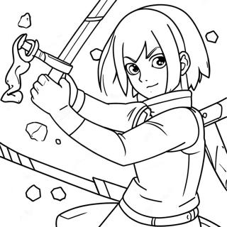 Halaman Mewarna Sakura Haruno Dalam Pertempuran 7020-579