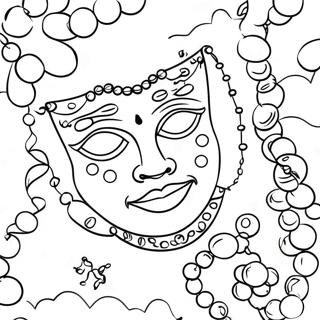 Halaman Mewarna Manik Mardi Gras Berwarna Warni 70223-15376