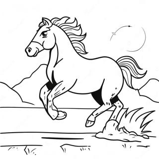 Halaman Mewarna Bronco Liar Berlari 71032-15551