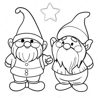 Halaman Mewarna Gnome Krismas Comel 71221-15593