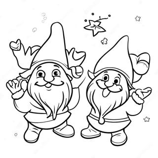 Halaman Mewarna Gnome Krismas Ceria 71223 15602