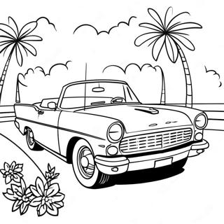 Halaman Mewarna Kereta Convertible Retro 71485-15656