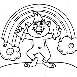 Halaman Mewarna Troll Gembira Menari Di Bawah Pelangi 7190-1262