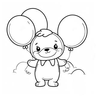Halaman Mewarna Huggy Wuggy Comel Dengan Belon 71982-15832