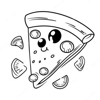 Halaman Mewarna Potongan Pizza Comel 72007 15852