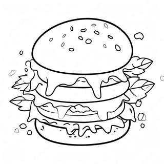 Halaman Mewarna Hamburger Menawan 72008 15853